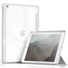 【人気商品】Aoub iPad 9世代 ケース 10.2 インチ iPad ケース 第9/8 /7世代 2021 2020 2019 透明バックカバー ペン収納 三つ折スタンド オートスリープ機能 軽量 薄型 傷つけ防止 PU合成レザー TPU (モデル番号A