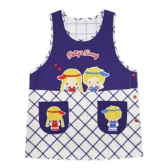 【パティ&ジミー ネイビー 42386】 エプロン 大きいサイズ レディース LL～3L 3L～4L 保育士 大人 サンリオ キャラクター ラン型 サイドボタン おしゃれ かわいい 可愛い 大人用 女子 かぷるだけ クロミ キティ 犬柄