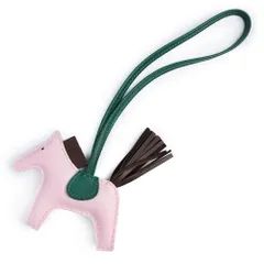 エルメス ロデオ PM アニューミロ ローズダーリン ヴェールモワイヤン ショコラ ピンク グリーン ブラウン K刻印 バッグチャーム 箱付 HERMES（新品・未使用品）