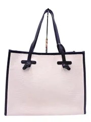 GIANNI CHIARINI ジャンニキャリーニ ポーチ付き トート バッグ 白ｘ黒 ■■◎レディース
