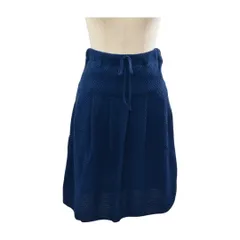エルエイチエスブロンディー LHS BLONDY スカート ひざ丈 タック ネイビー レディース F-M3951
