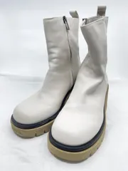 FABIO RUSCONI ファビオルスコーニ タンクソール チャンキーヒール    ショート ブーツ size37 23.5cm相当/白◇■レディース