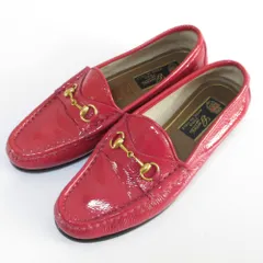 良品 GUCCI グッチ 1953コレクション 60周年 ホースビット ローファー シューズ 小さいサイズ 34.5 21.5cm相当 レッド系×ゴールド金具 レディース 古着 中古 USED