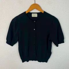 United Arrows ユナイテッドアローズ 半袖ニットカーディガン 無地 ブラック レディース 古着 シンプル モード