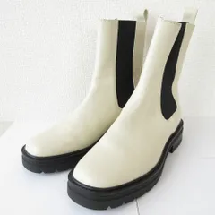 良品 LE TALON ルタロン チェルシーブーツ サイドゴアブーツ L 24.5cm ベージュ×ブラック レディース 古着 中古 USED