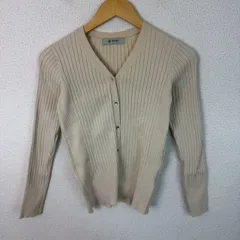 nano universe ナノユニバース ニットカーディガン 無地 ベージュ 36サイズ レディース 古着 シンプル