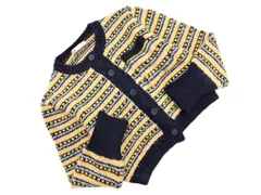 ZARA ザラ 総柄 ボーダー カーディガン sizeM/紺x黄xピンク ◇■ レディース