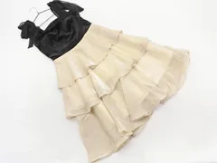 Rue de B リューデベー ベロア 切替 結婚式二次会 ドレス ワンピース size2/黒ｘベージュ ◇■ レディース