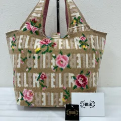 9853　FEILER　フェイラー　ディディエッタローザ　ハンドバッグ　　トートバッグ　ベージュ　ロゴ　花柄　ローズ　バラ　薔薇　レディース　シュニール織り　シンプル　きれいめ　上品