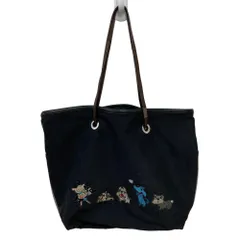良品 ALBEROBELLO OLLEBOREBLA オレボレブラ アルベロベロ ぶたさん キャンバス トートバッグ ブラック レディース 古着 中古 USED