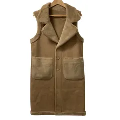 美品 23AW RINASCIMENTO リナシメント リバーシブル フェイクファー ロング ジレ ベスト S キャメル レディース 古着 中古 USED