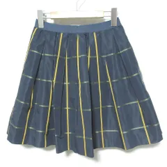 美品 BURBERRY BLUE LABEL バーバリーブルーレーベル チェックイージースカート E1S37-836-29 サイズ38 ネイビー レディース 古着 中古 USED