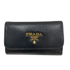 PRADA プラダ レザー キーケース ブラック メンズ レディース 古着 中古 USED