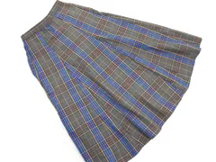 chocol raffine robe ショコラフィネローブ チェック フレア スカート sizeF/茶x青 ◇■ レディース