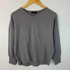 UNTITLED アンタイトル Vネック ニット カットソー 無地 グレー 2サイズ レディース 古着 シンプル モード