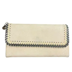 美品 STELLA McCARTNEY ステラマッカートニー ファラベラ フラップ ロングウォレット 長財布 ベージュ レディース 古着 中古 USED