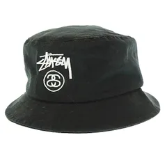 ステューシー STUSSY STOCK LOCK SP17 BUCKET HAT ストック ロゴ刺繍 バケット ハット 帽子 L/XL 黒ブラック ブランド古着ベクトル 中古▲■260218