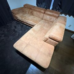 美品 【関家具】マウルスⅡ 3人掛けカウチソファ キャメル リラックス