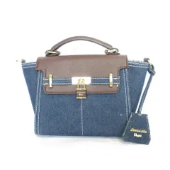 美品 SAMANTHA VEGA サマンサベガ フリューイ デニム 2WAY ハンドバッグ ショルダーバッグ インディゴ レディース 古着 中古 USED