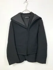 tricot COMME des GARCONS トリココムデギャルソン フードパーツドッキング ウール テーラード ジャケット sizeM/黒  ■■◎レディース