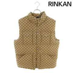 グッチ ×ノースフェイス THE NORTH FACE  670768 Z8APY バックロゴ刺繍GG総柄ダウンベスト メンズ XL