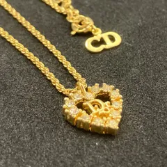 美品Christian Dior　ディオール　ネックレス　ラインストーン　ゴールド　ハート　649