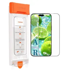 TORRAS【3D+AR反射防止アンチグレア】iPhone 17 Pro 用 ガラスフィルム ラウンドエッジ フルカバー 極薄 装着感ゼロ ガイド枠 貼り付け簡単 自動除塵 9H硬度 強化傷防止 iPhone17pro 用 保護フィルム