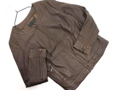 UNTITLED アンタイトル フェイクレザー ライダース ジャケット size42/茶 ◇■ レディース