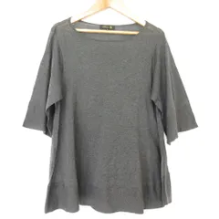 Drawer ドゥロワー ボートネック ハーフスリーブ カットソー サイズ2 グレー レディース 古着 中古 USED