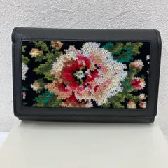 9407　FEILER　フェイラー　財布　折り財布　折財布　二つ折り財布　ブラック　黒　シュニール織り　花柄　ムーンライト　フラワー　レディース　札入れ　カード入れ　小銭入れ