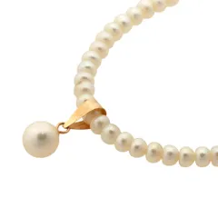 【本物保証】 鑑付 超美品 ネックレス 8.1g 14K アコヤパール アコヤ真珠 約3.5ミリ～6.1ミリ 小さい ベビーパール 冠婚葬祭 ノーブランド