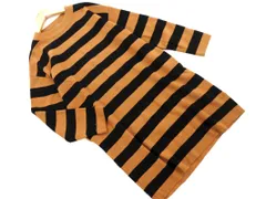 earth music&ecology アースミュージック＆エコロジー ウール混 ボーダー ニット ワンピース sizeF/茶ｘ黒 ◇■ レディース