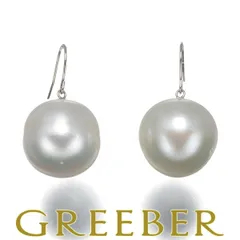 パール 真珠 12.7mm/12.9mm 一粒 フック ピアス Pt900 #187669
