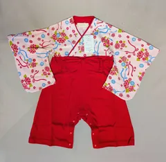 【新品】ひなまつり・袴ロンパース・サイズ70・女の子　(ピンク・赤系)