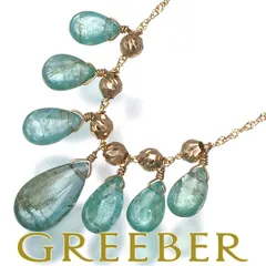 エメラルド ステーション カットボール ネックレス K18YG ソーティング #187426