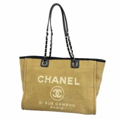シャネル(Chanel) シャネル バッグ・チェーントート ドーヴィル キャンバス ベージュ ブラック レディース P2326892