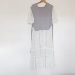 良品 JILL by JILLSTUART ジルバイジルスチュアート ニットベストドッキングワンピース 半袖 ロングドレス FR グレー レディース 古着 中古 USED
