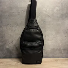 定価55,000円 PORTER ALOOF スリングショルダーバッグ ブラック ポーター アルーフ ワンショルダー レザー 本革 吉田カバン メンズ