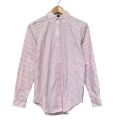 美品 BROOKS BROTHERS ブルックスブラザーズ スーピマコットン ストライプ 長袖 ボタンダウン BDシャツ ブラウス サイズ0 ピンク レディース 古着 中古 USED