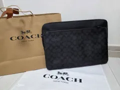 COACH ブラック シグネチャー 書類 クラッチバッグ