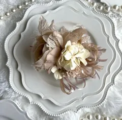 10.コサージュ｜卒業式 入学式 セレモニー 上品 ベージュ ニュアンス フラワー ハンドメイド