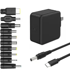 ★ノートパソコン 充電器 Type-C ACアダプター 65W USB-C 急速充電器 GaN採用 PD対応 電源アダプター 10種変換DCジャック付き 18.5V~20V専用 東芝用 dynabook用 富士通用 NEC用 レノボ用 D