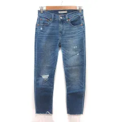 リーバイス Levi's パンツ デニム ジーンズ スキニー ダメージ加工 ウォッシュ加工 24 青 ブルー /MS
