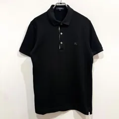 バーバリーロンドン 半袖ポロシャツ ブラック ワンポイント ロゴ刺繍 M【送料込み】