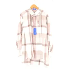 未使用 BLUE LABEL CRESTBRIDGE ブルーレーベル 55M05 218 ブラウス 38 ポリエステル他 長袖 チェック柄 リボン レディース AO3683A28 