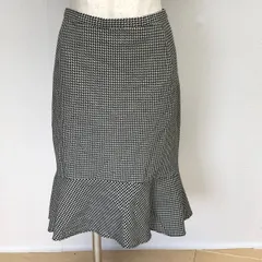 [値下げ交渉歓迎] 千鳥格子 マーメイドスカート 黒 白 19号 大きいサイズ B-145