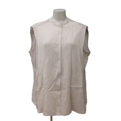 ナノユニバース nano universe チュニック バンドカラー ノースリーブ F ベージュ /MS