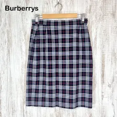 Burberrys バーバリーズ ノバチェック 総柄 膝丈 タイトスカート ネイビー
