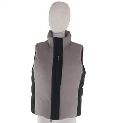 極美品▼MONCLER モンクレール 2021年製 LYTHRUM ロゴ入り バイカラー ダブルジップアップ ジレ ダウンベスト グレー ブラック 2 正規品 レディース