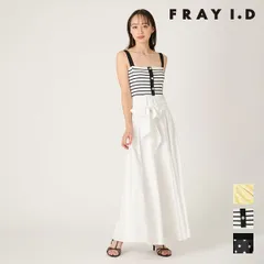 【即納】フレイアイディー FRAY I.D ワンピース 26春夏 2wayタイデザインニットコンビワンピース フレア ロング丈 ノースリーブ fwno261093